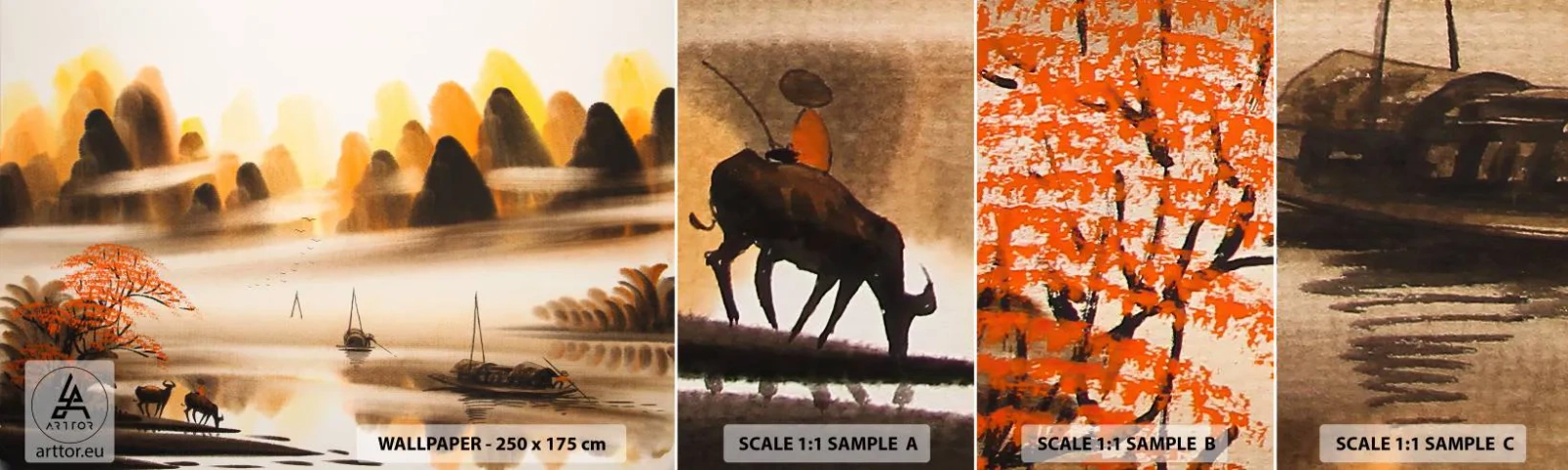 Vzorka samolepiacej fototapety Deluxe Sticker - Ďalej ako na Ďalekom východe - Čína, Krajina, Ázie - 100x30 cm