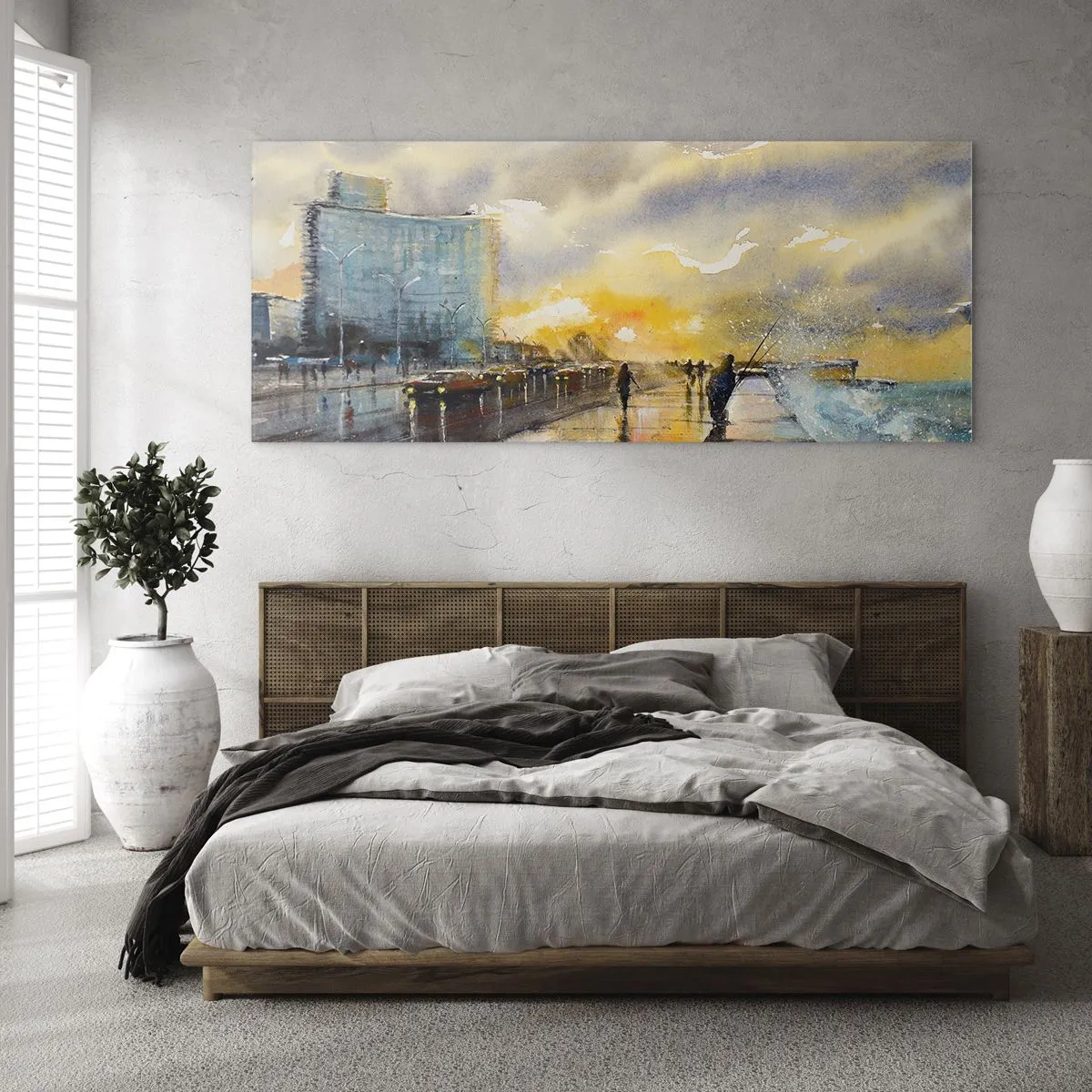 Obraz na skle - Život na pobreží - 100x40 cm