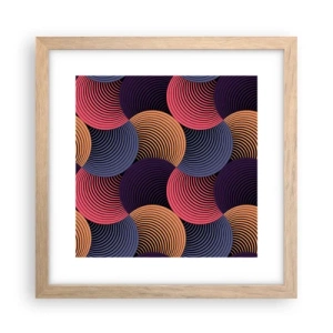 Plagát v ráme zo svetlého duba - V kruhovom rytme - 30x30 cm