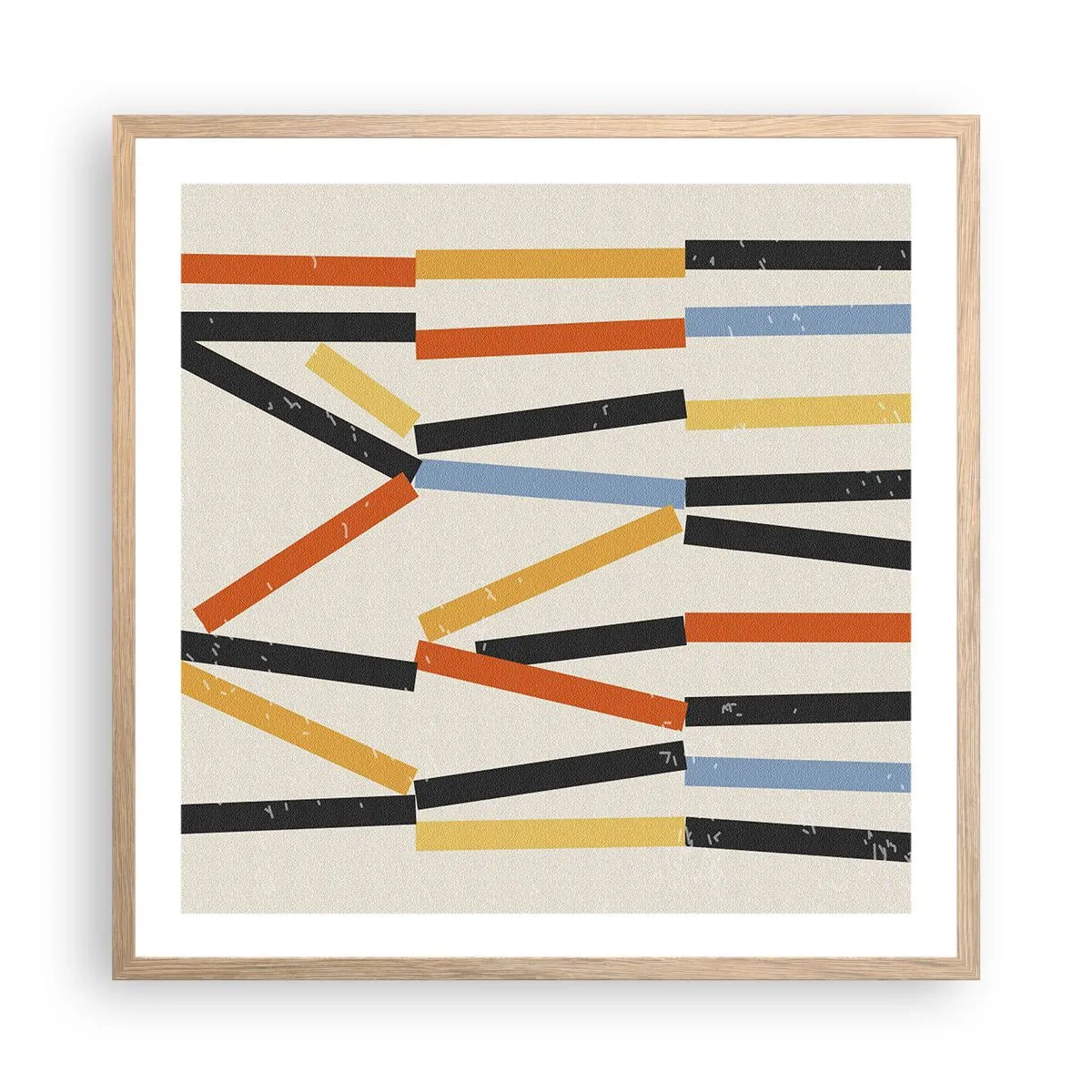 Plagát v ráme zo svetlého duba - Kompozícia na úrovni - 60x60 cm