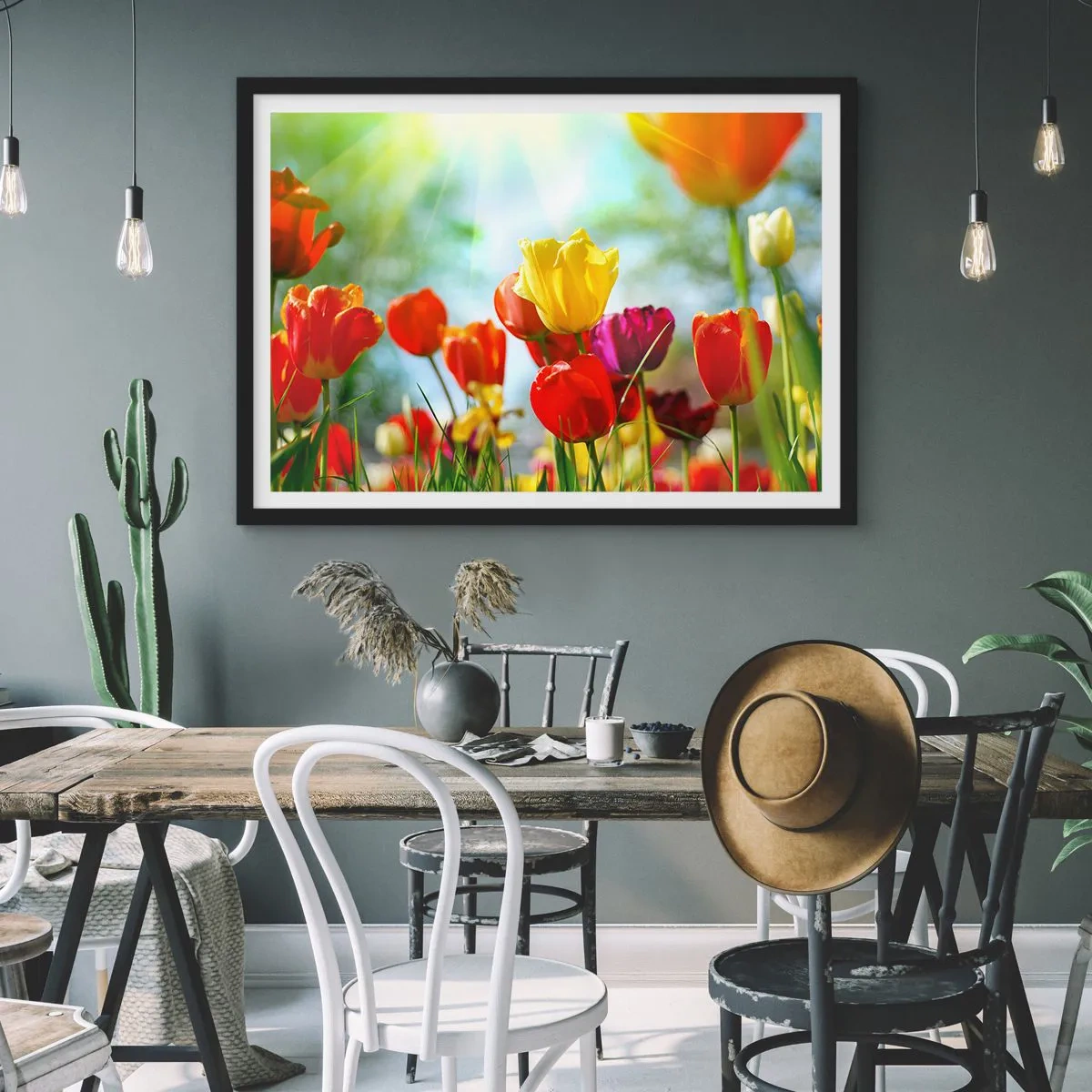 Plagát v čiernom ráme - Všetky farby slnka - 50x40 cm