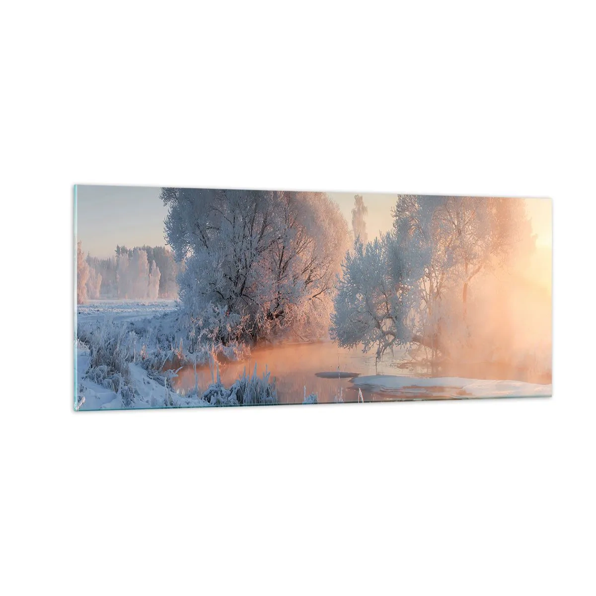 Obraz na skle - Všetko sa leskne v slnečnom kryštáli - 100x40 cm