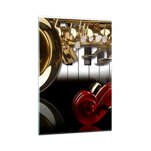 Obraz na skle - Plech, drevo a slonovinová kosť - 80x120 cm