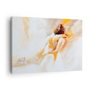 Obraz na plátne - Abstraktná scéna romantického objatia - 70x50cm - Blízkosť v nebi - Moderná nástenná dekorácia do obývacej izby a spálne ARTTOR