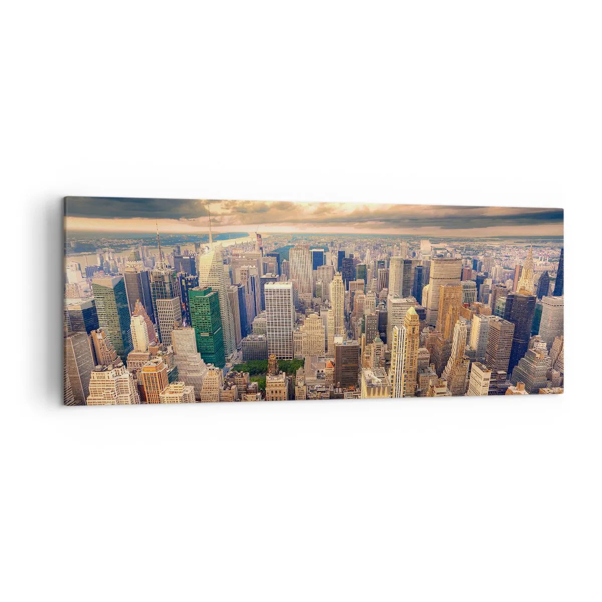 Obraz na plátne - Pozlátené Metropolis - 140x50 cm