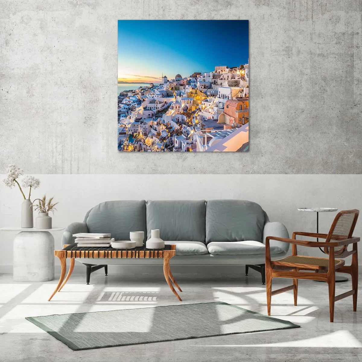 Obraz na skle - Esencia Grécka - 60x60 cm