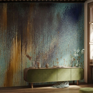 Samolepiaca Fototapeta Deluxe Sticker - Nenáhodná farebná kompozícia - Abstrakcia, Priemyselný, Maľovať - 350x256 cm