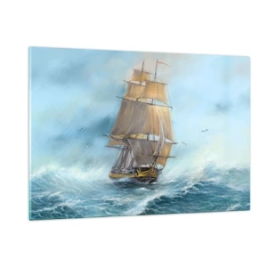 Obraz na skle - Bežiaci po vlnách - 120x80 cm