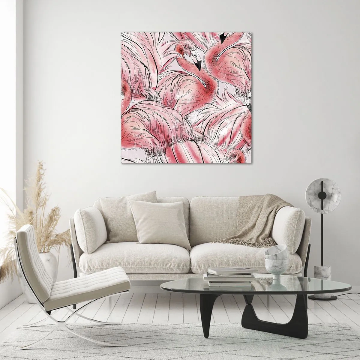 Obraz na skle - Vtáči corps de ballet - 70x70 cm