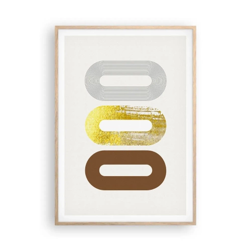 Plagát v ráme zo svetlého duba - Ooo! - 70x100 cm