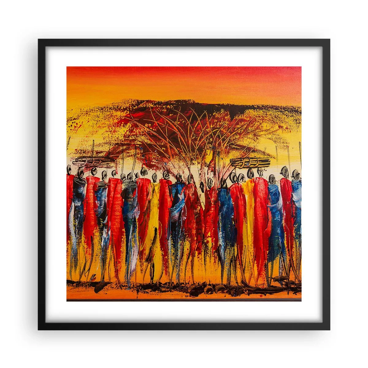 Plagát v čiernom ráme - Tam, tam, tam, tam idú - 50x50 cm