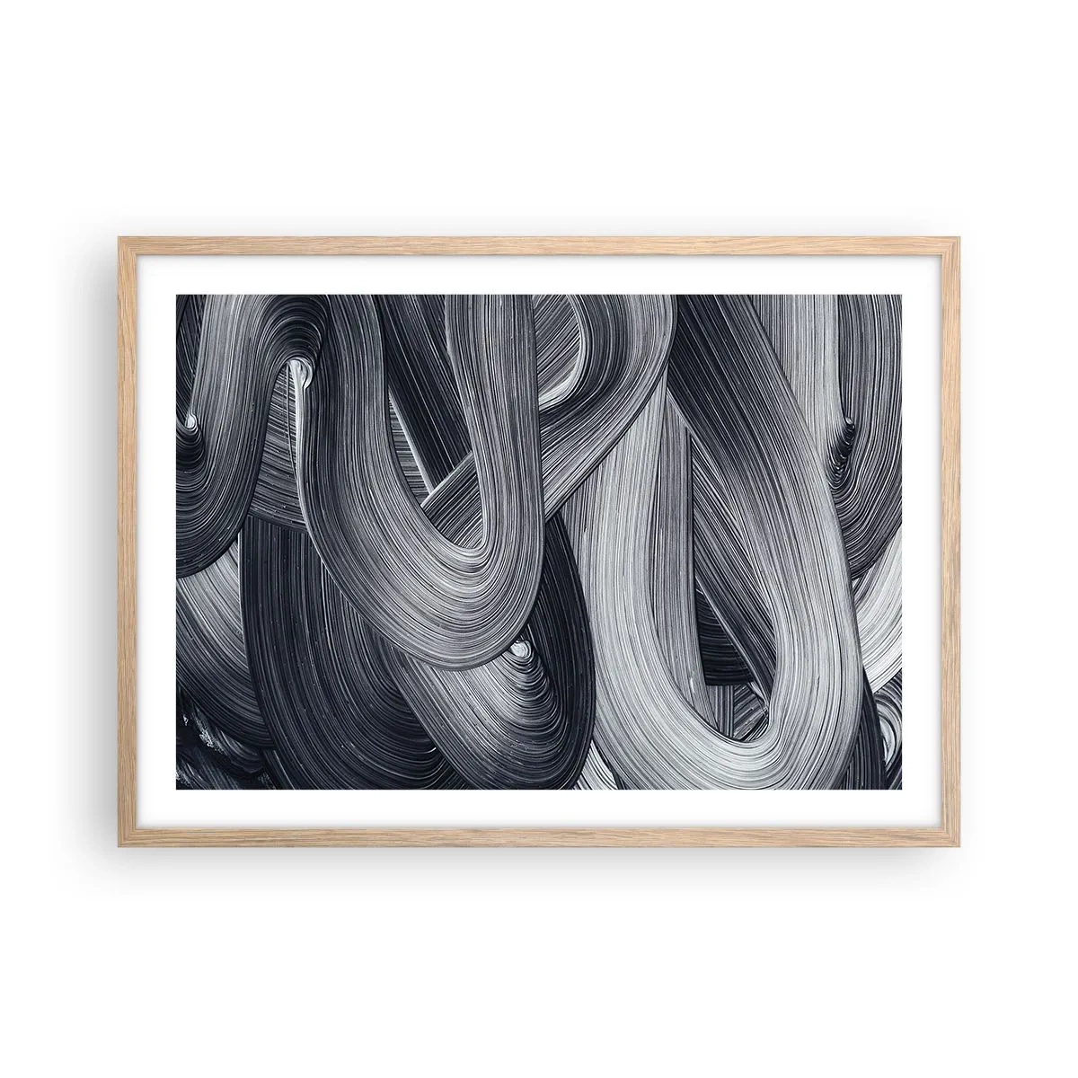Plagát v ráme zo svetlého duba - Plynulosť reality - 70x50 cm