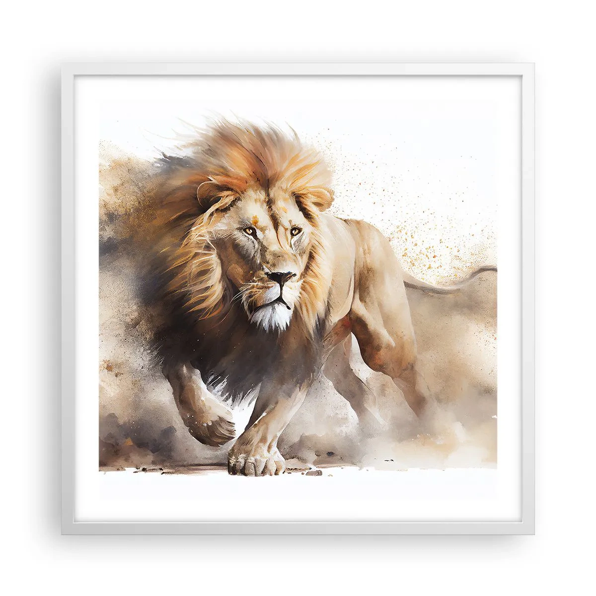 Plagát v bielom ráme - Kráľ sa pohol - 60x60 cm