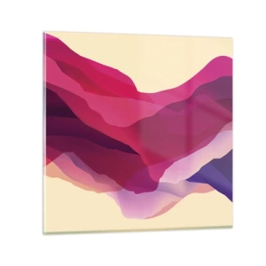 Obraz na skle - Fialové vlny - 60x60 cm