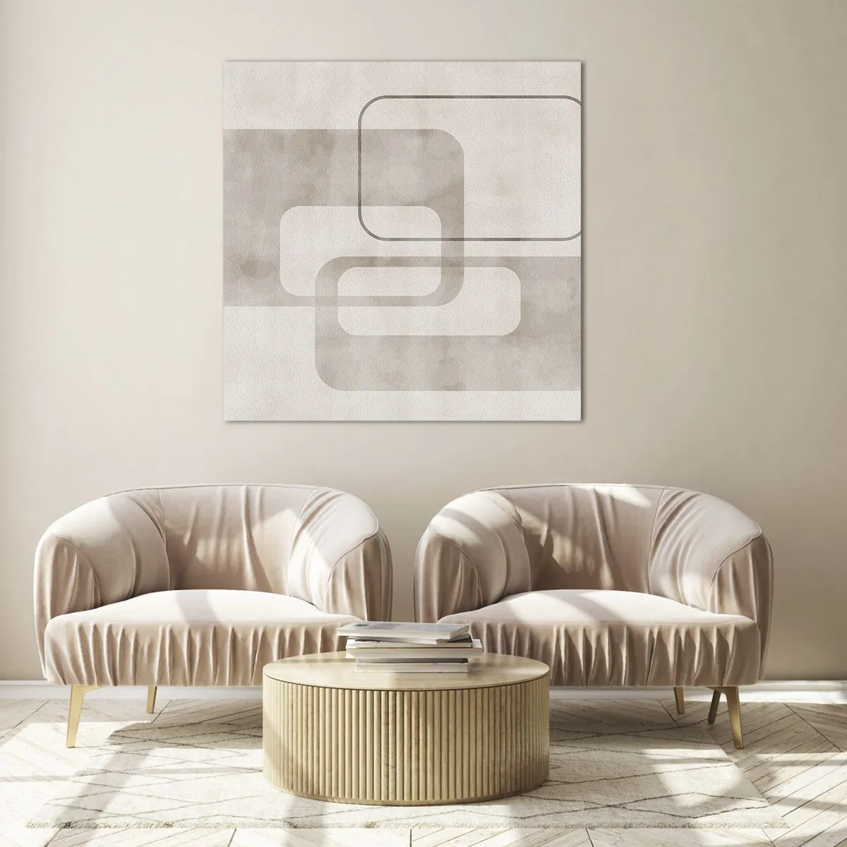 Obraz na skle - Geometrická fúga - 40x40 cm