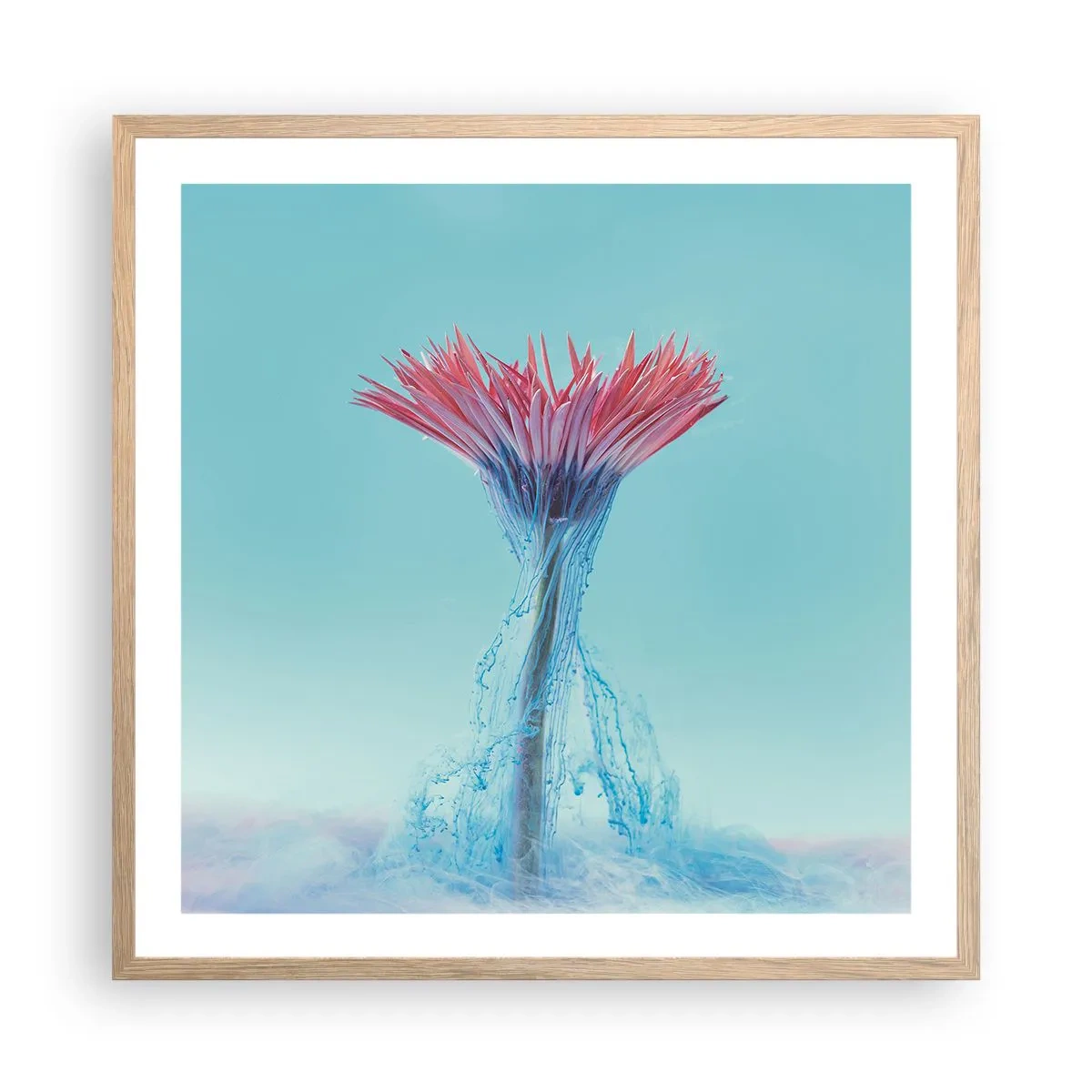 Plagát v ráme zo svetlého duba - V osviežujúcom objatí - 60x60 cm