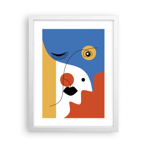 Plagát v bielom ráme - Zdeformovaný portrét - 30x40 cm