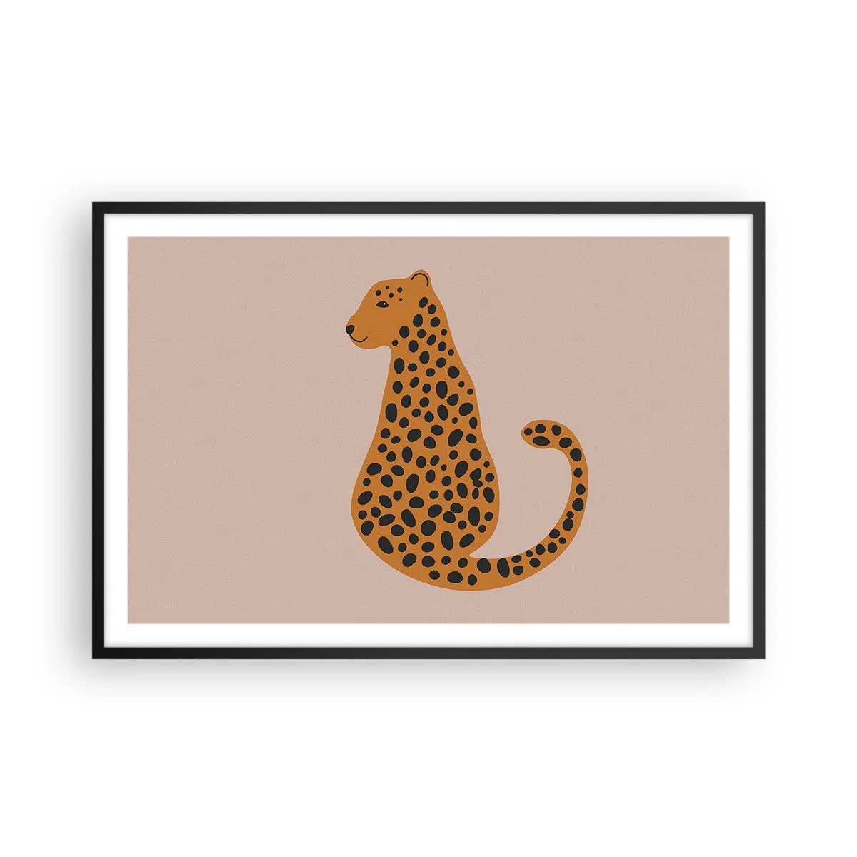 Plagát v čiernom ráme - Leopardný vzor je v móde - 91x61 cm