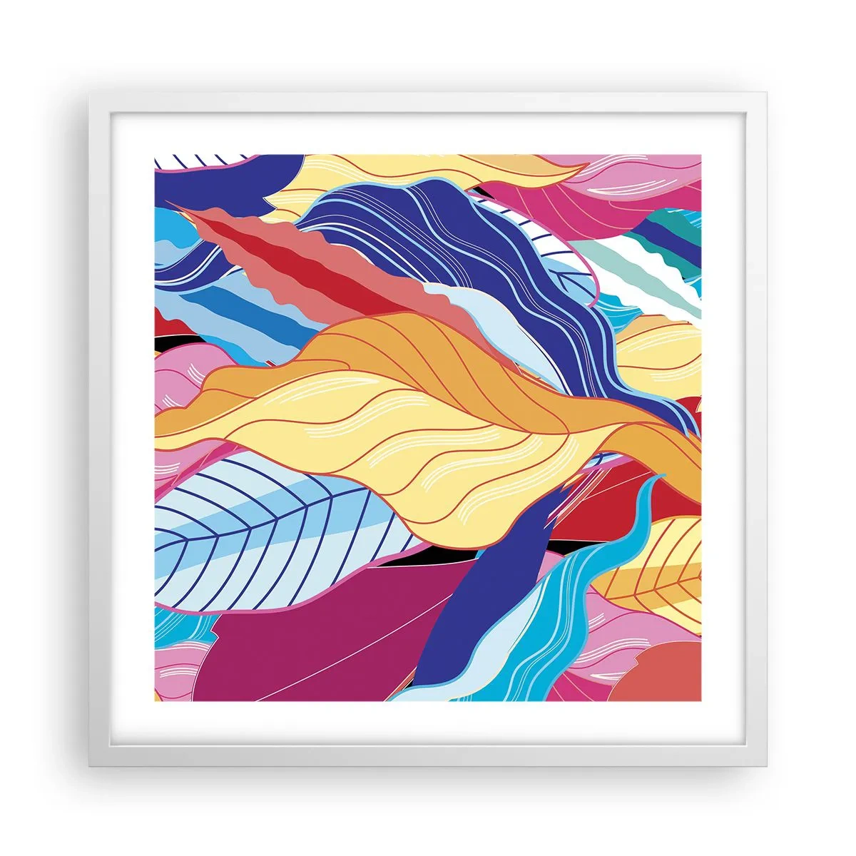Plagát v bielom ráme - Farebný neporiadok - 50x50 cm
