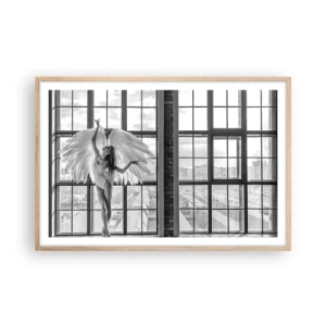 Plagát v ráme zo svetlého duba - Mesto anjelov? - 91x61 cm