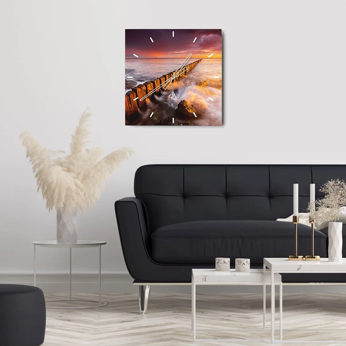 Nástenné hodiny - Jemnosť vĺn - 40x40 cm