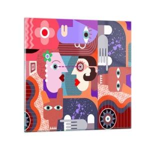 Obraz na skle - Tvárou v tvár - 60x60 cm