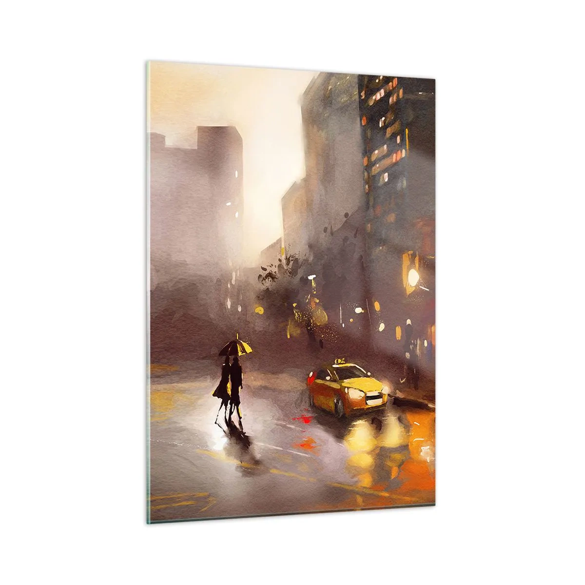 Obraz na skle - Vo svetlách New Yorku - 50x70 cm