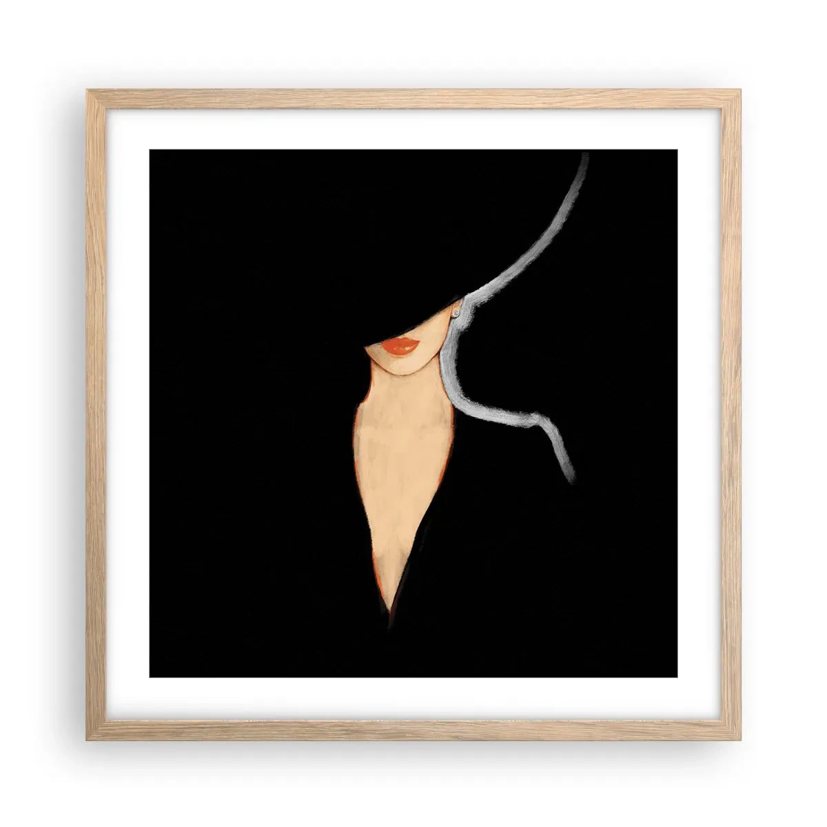 Plagát v ráme zo svetlého duba - Elegancia a štýl - 50x50 cm