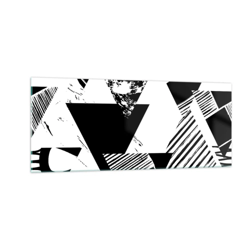 Obraz na skle - Dážď trojuholníkov - 100x40 cm