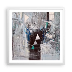 Plagát v bielom ráme - Prednostné poradie trojuholníkov - 60x60 cm