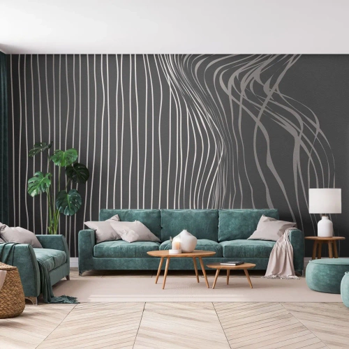 Fototapeta Standard Eco - Rytmus a prízvuk - Abstrakcia, Kus, Čierna a biela - 400x280 cm