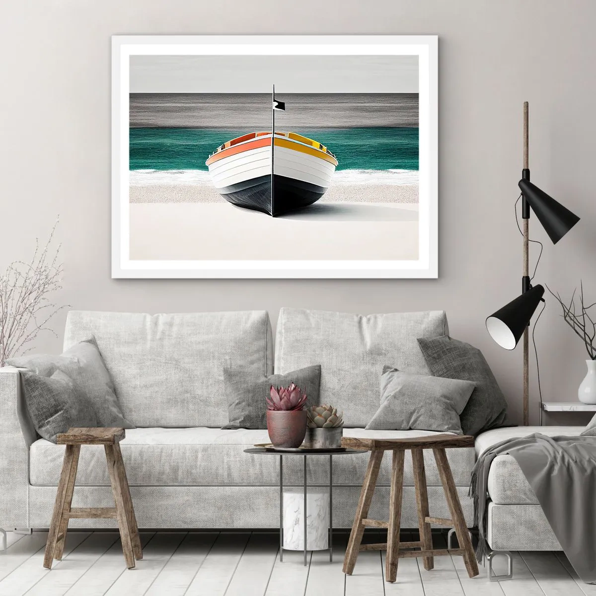 Plagát v bielom ráme - Na správnom mieste - 91x61 cm