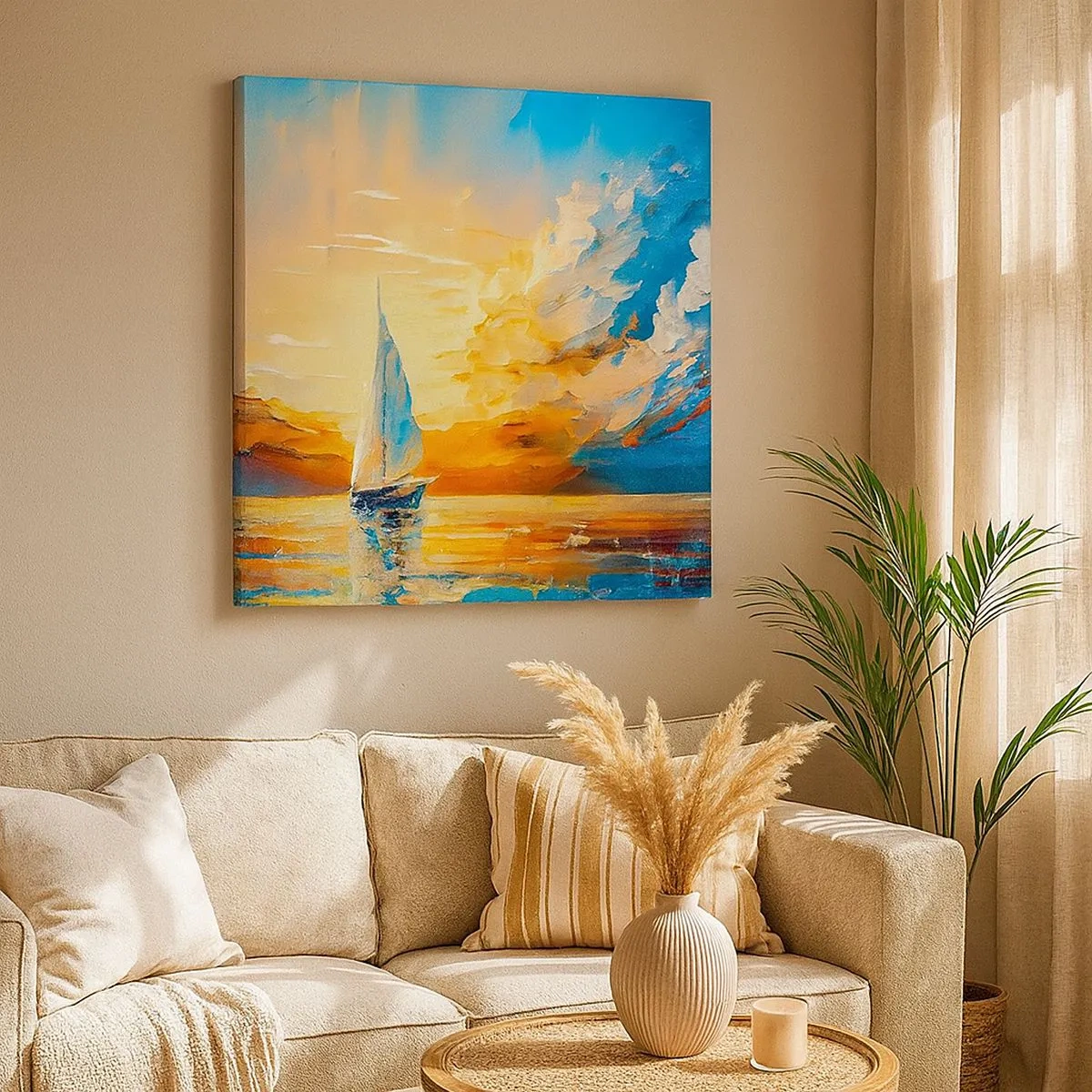 Obraz na plátne - Plavba v zlate - 30x30 cm