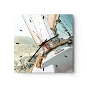 Nástenné hodiny - Pod plnými plachtami - 30x30 cm