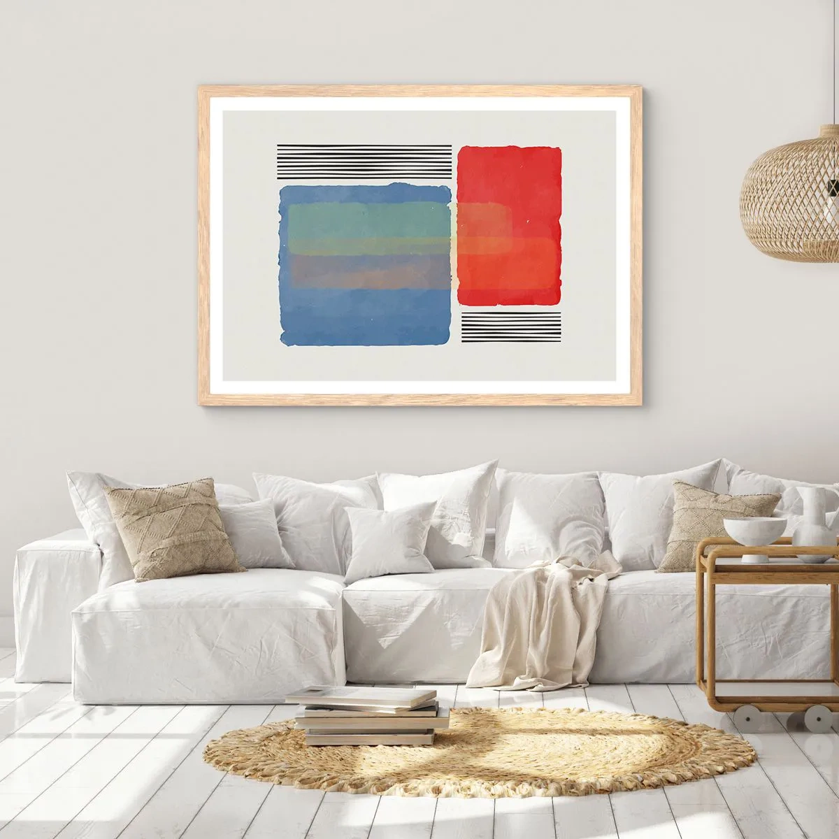Plagát v ráme zo svetlého duba - Duch a písmeno geometrie - 91x61 cm