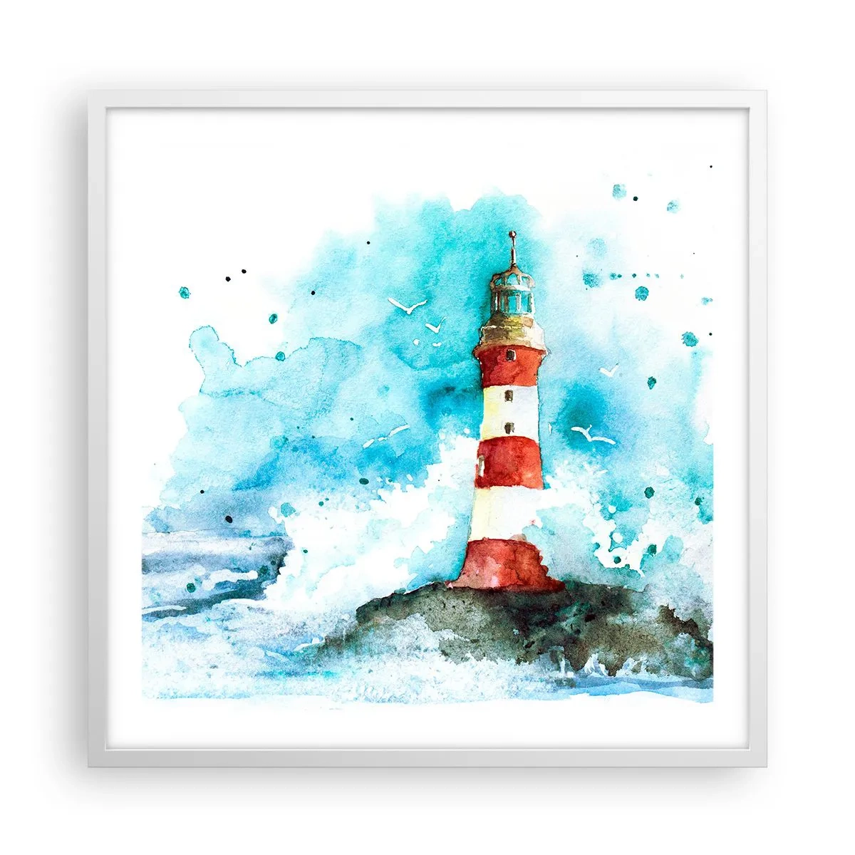 Plagát v bielom ráme - Jednota živlov - 60x60 cm