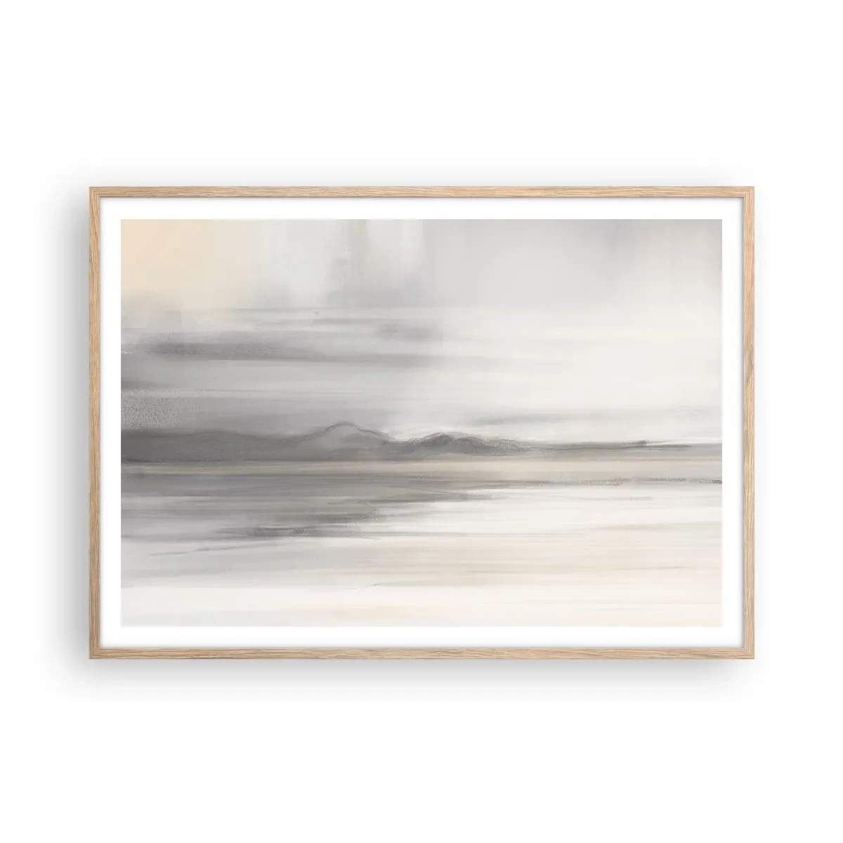 Plagát v ráme zo svetlého duba - Zamyslená diaľka - 100x70 cm