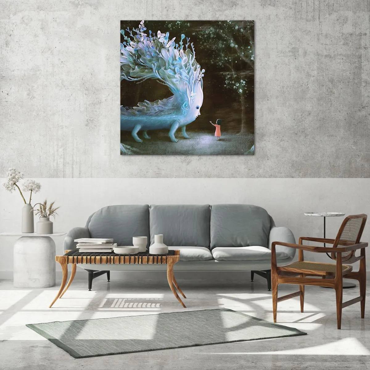 Obraz na skle - Fantastické stretnutie - 60x60 cm