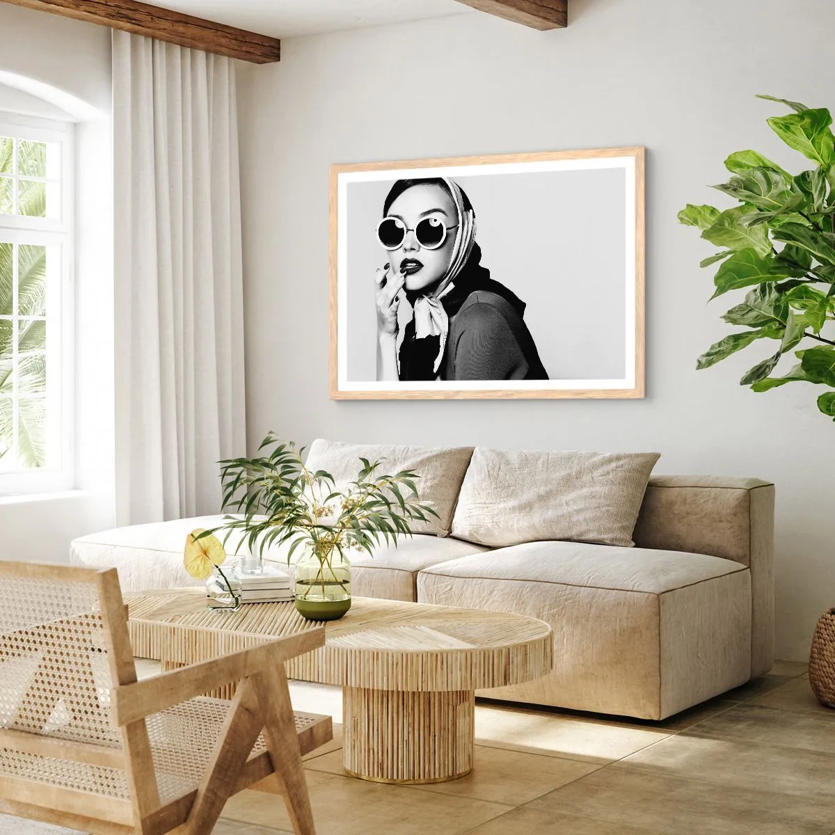 Plagát v ráme zo svetlého duba - Pozdravy zo 60. rokov - 91x61 cm