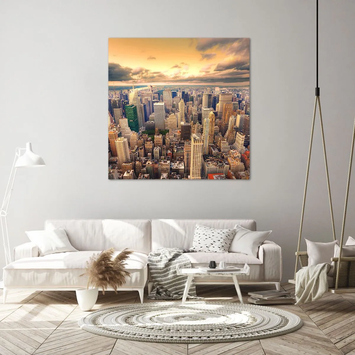 Obraz na plátne - Pozlátené Metropolis - 70x70 cm