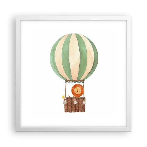 Plagát v bielom ráme - Leonove cesty - 40x40 cm