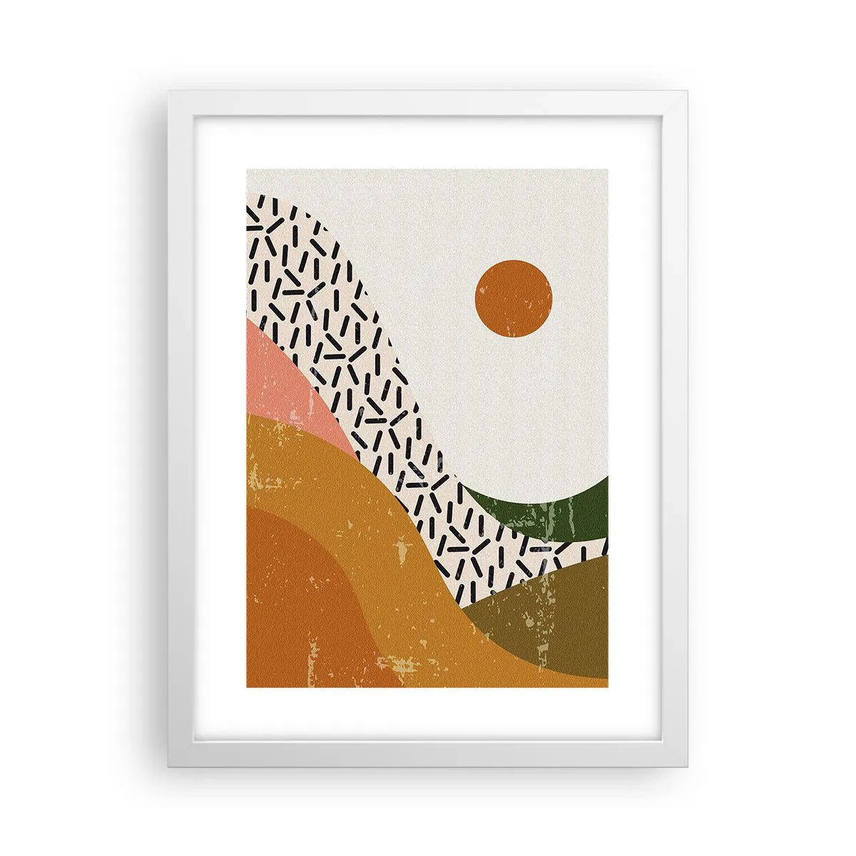 Plagát v bielom ráme - Slnečná abstrakcia - 30x40 cm