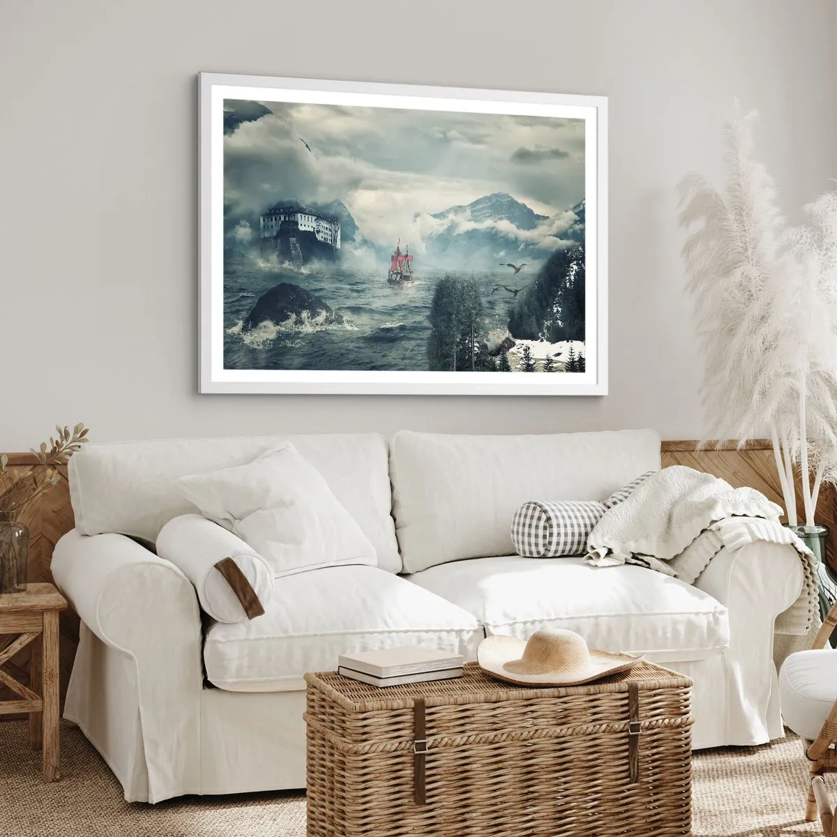 Plagát v bielom ráme - V kúzelných vodách - 70x50 cm