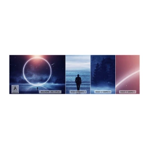 Vzorka samolepiacej fototapety Deluxe Sticker - Už sú tu... - Fantázia, Kozmos, Krajina - 100x30 cm