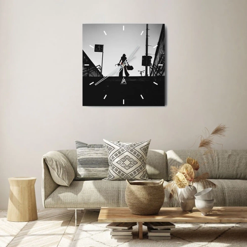 Nástenné hodiny - Mestská cesta - 40x40 cm