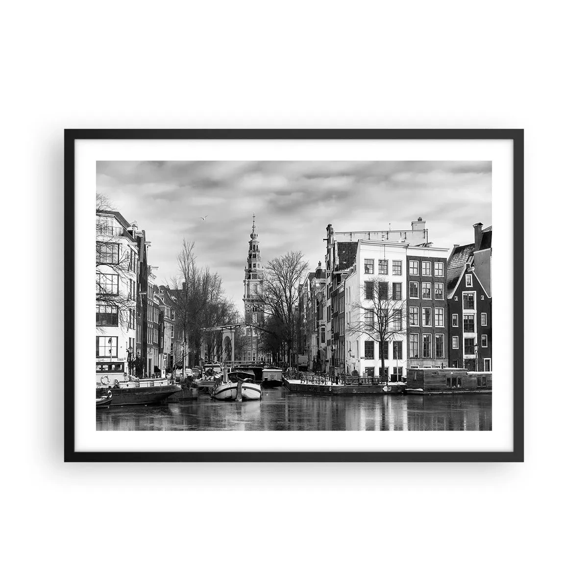 Plagát v čiernom ráme - Amsterdamské vibrácie - 70x50 cm