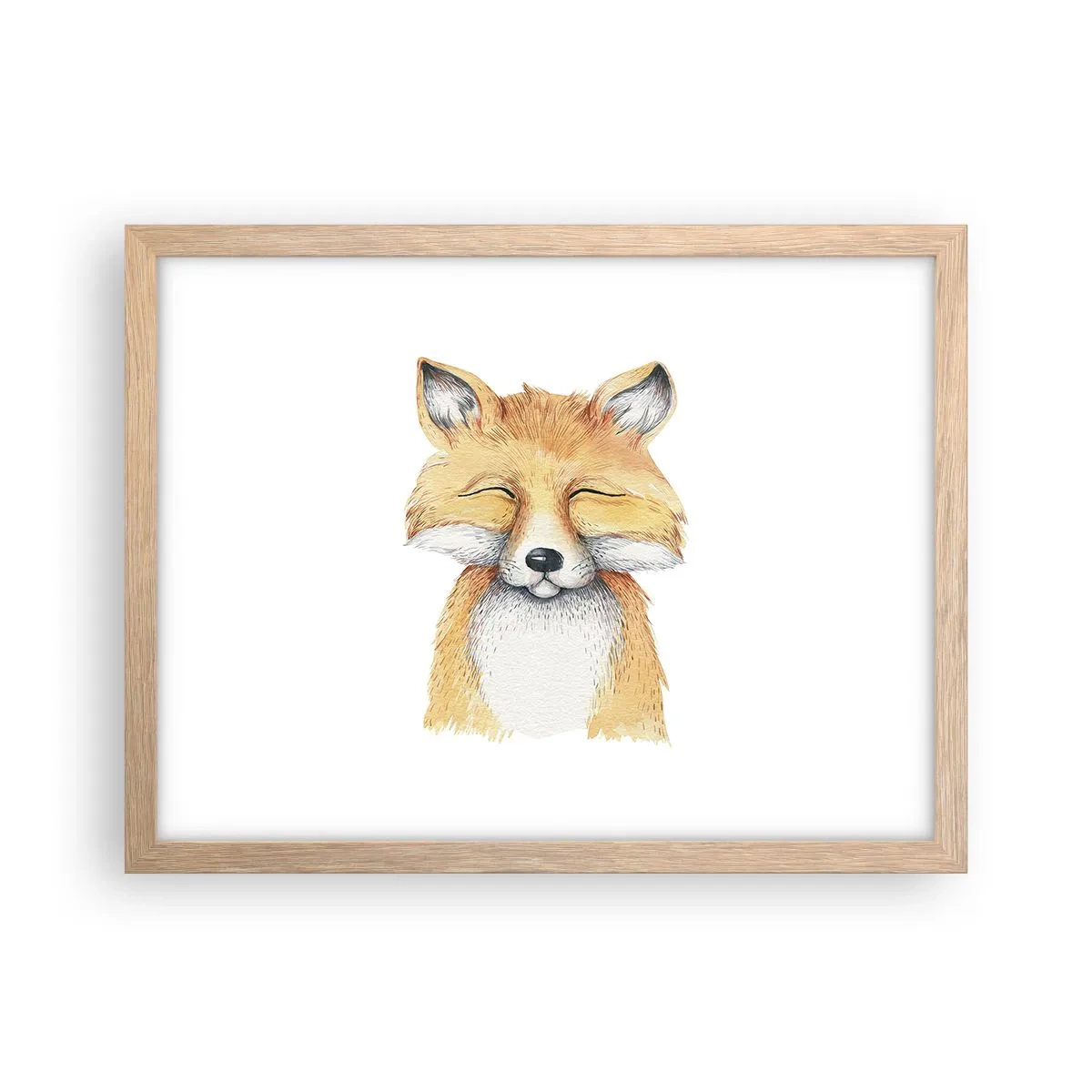 Plagát v ráme zo svetlého duba - Líščia rozladenosť - 40x30 cm