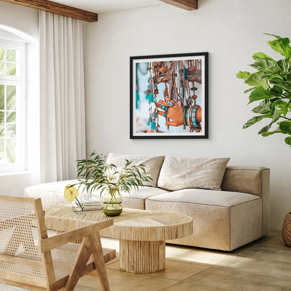 Plagát v čiernom ráme - Miestne poklady - 60x60 cm