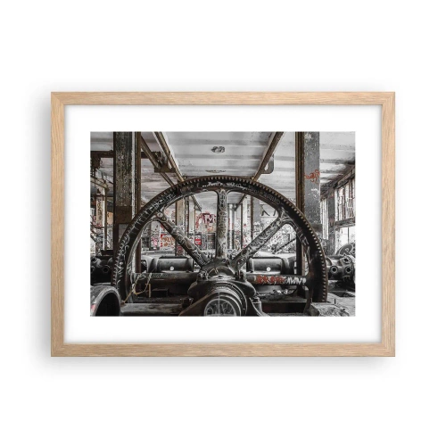 Plagát v ráme zo svetlého duba - Tajný život továrne - 40x30 cm