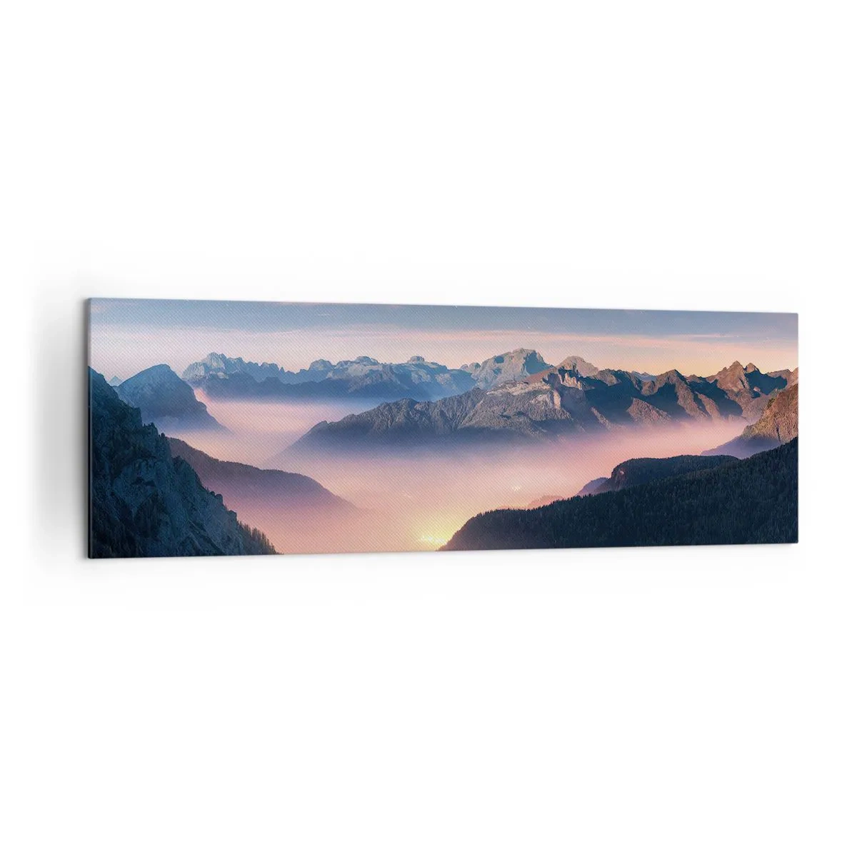 Obraz na plátne - Svetlo v údoliach - 160x50 cm